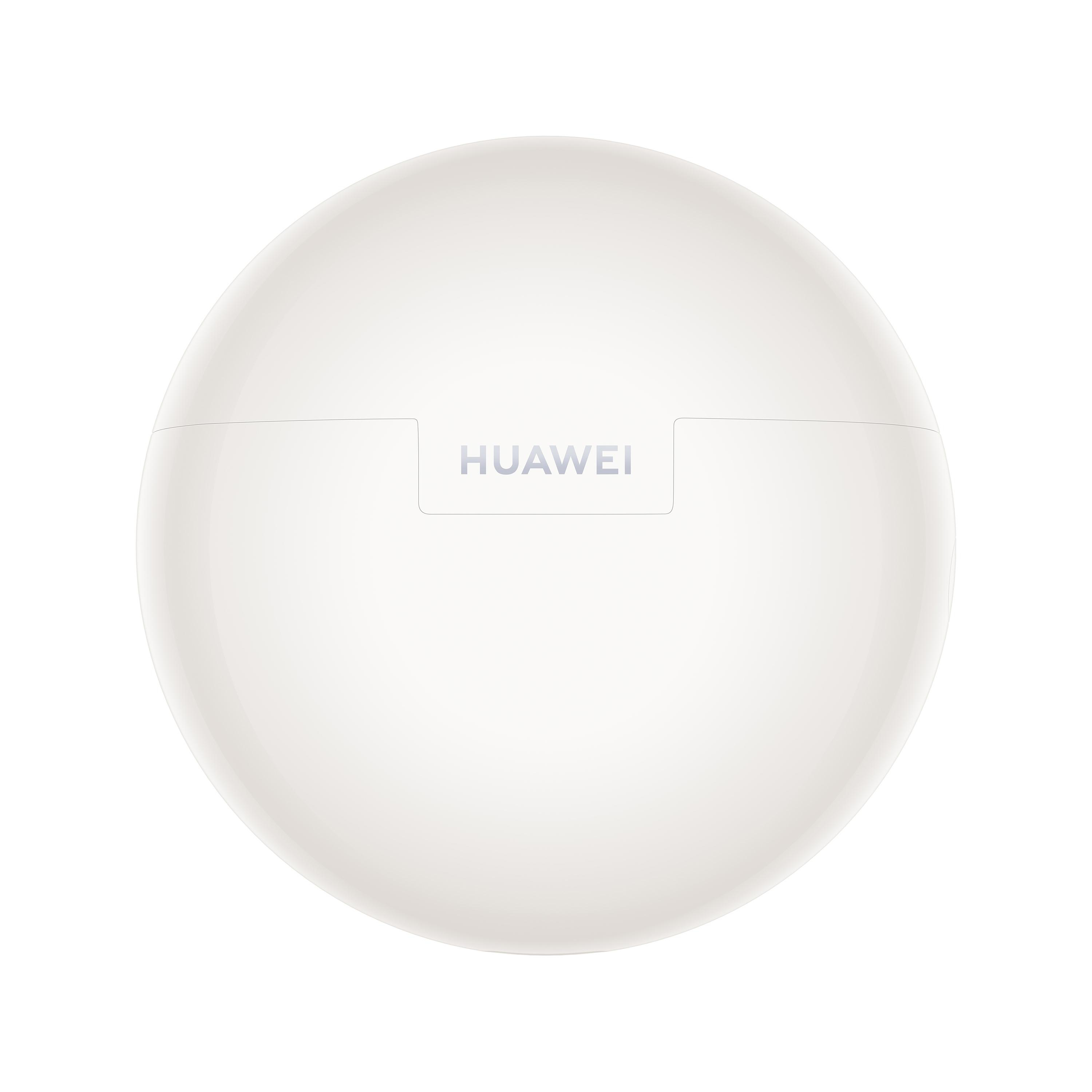 Ein weißes, ovales Gehäuse mit dem Markennamen 'HUAWEI' in der Mitte. Es ist eine Produktaufnahme vor weißem Hintergrund.