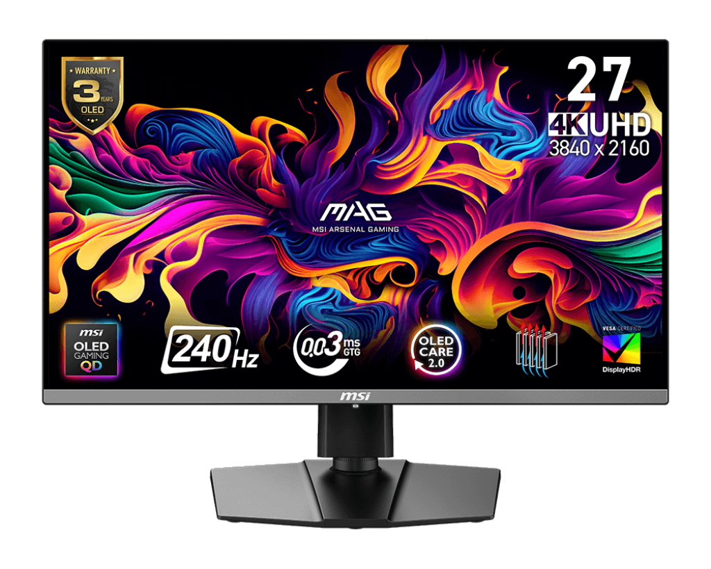 Msi Mag 272up Qd-oled X24 - 26.5 Inch Ultra Hd 4k 3840 X 2160 Pixels Oled (organic Light-emitting Diode)