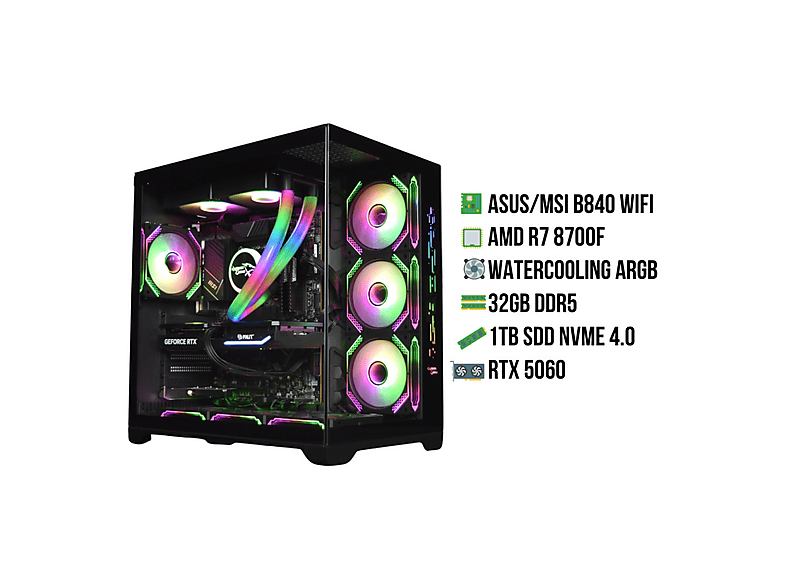 EXTREMEGAMER X EDT LVL 1a BKV4 | AMD Ryzen 7 8700F | 32 GB - 1 TB