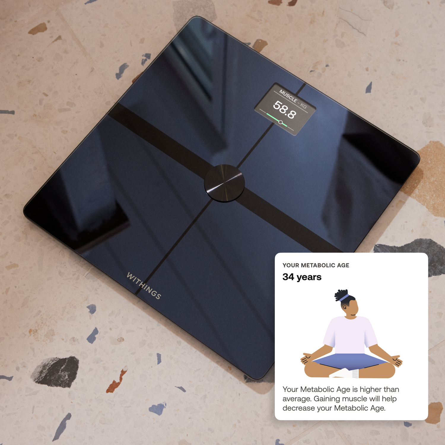 Balance Connectée Withings Body Noire, Bluetooth WiFi, Suivi IMC, Plusieurs Utilisateurs