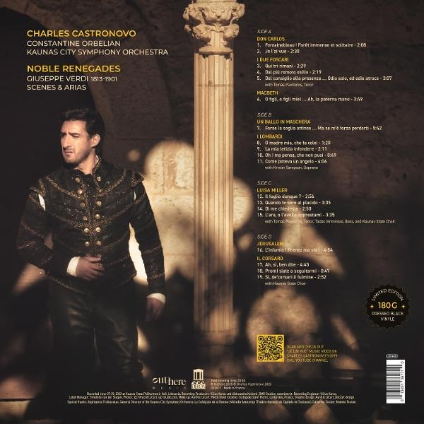 Albumcover mit Sänger Charles Castronovo. Text enthält Künstler, Orchester, Albumtitel und Titellisten.