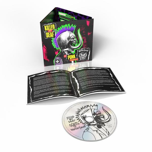 CD-Album mit Booklet. Das Cover zeigt einen Totenkopf mit Irokesenschnitt und Stoßzahn. CD hat ein ähnliches Design.