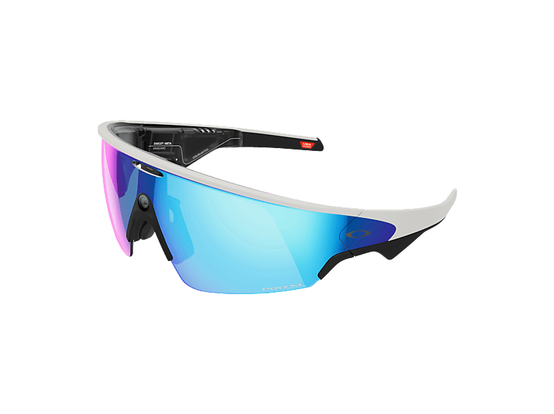 META Oakley Vanguard - mit Meta AI, Audio-, Foto- und Videofunktion - White, Prizm Sapphire AI Glasses