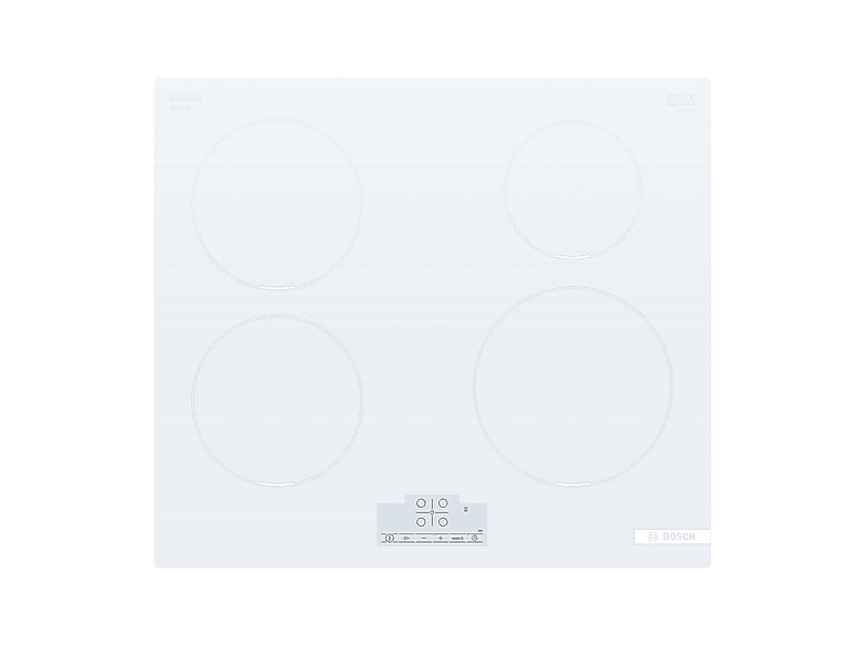 BOSCH PUE612BB1E PIANO COTTURA A INDUZIONE, 4 zone di cottura, dimensioni: L 59,2 cm, P 52,2 piano in Vetroceramica, Bianco