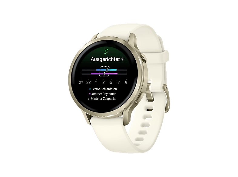 GARMIN Venu 4 41 mm Smartwatch Edelstahl und faserverstärktes Polymer Silikon, 18 mm, Handgelenkumfang 110-195 mm, Beige/Lunargold