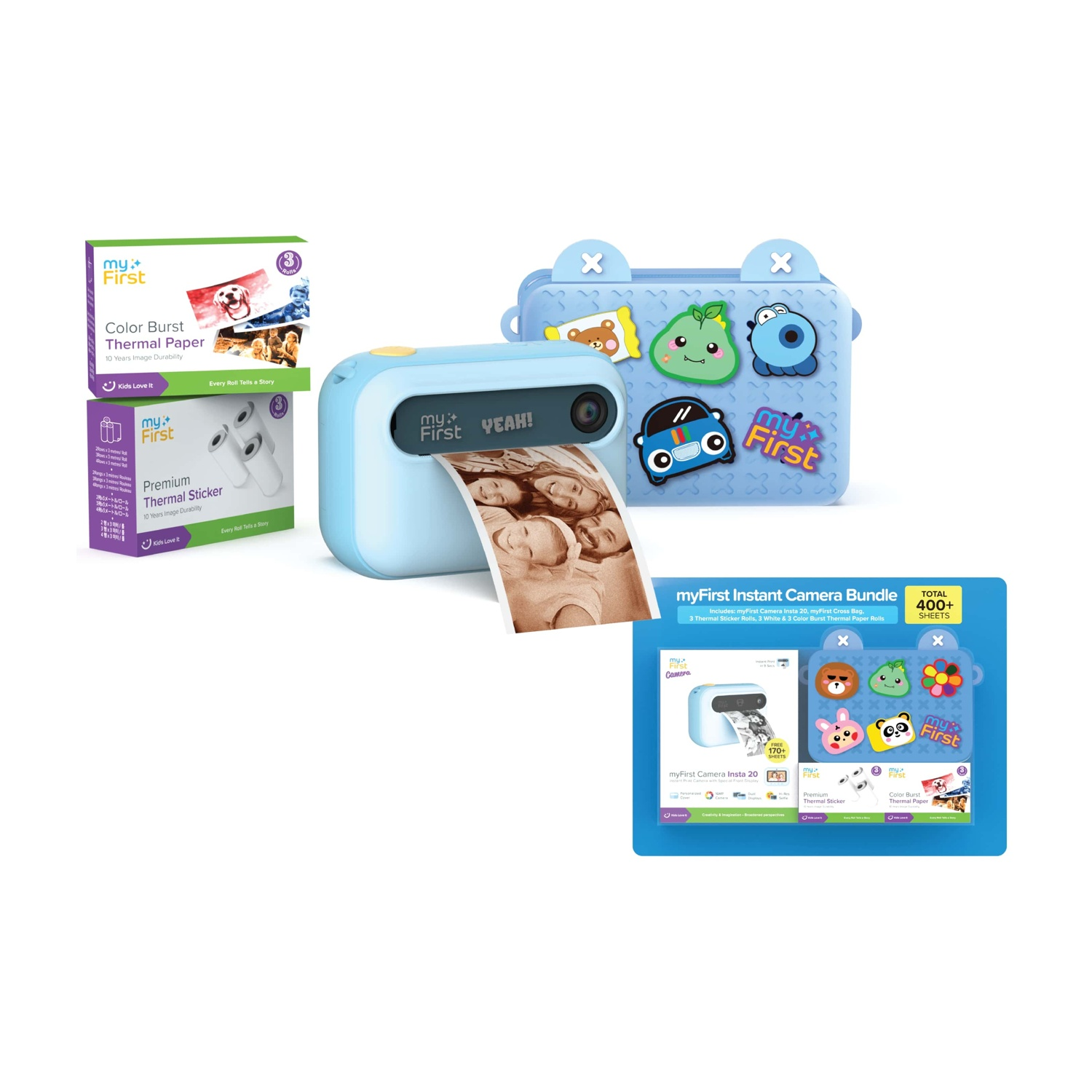Instant Camera myFirst Insta 20 Bundle, 16 megapixel, Blue