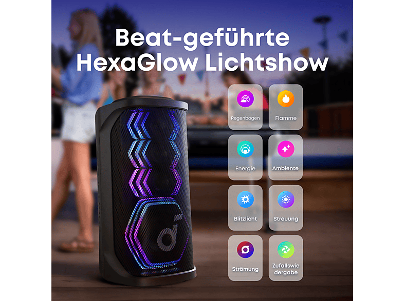 Anker Rave 3S KI Karaoke Party-Lautsprecher mit 200W Sound; Party Lautprecher — Foto 4 von 5