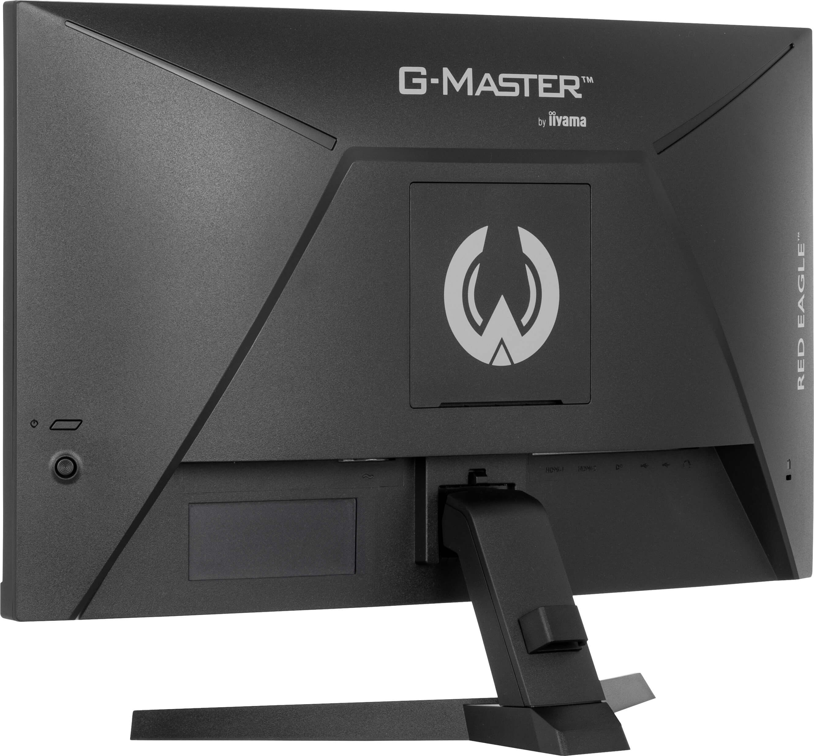 Tył czarnego monitora. Posiada logo G-MASTER i widoczny jest napis RED EAGLE.