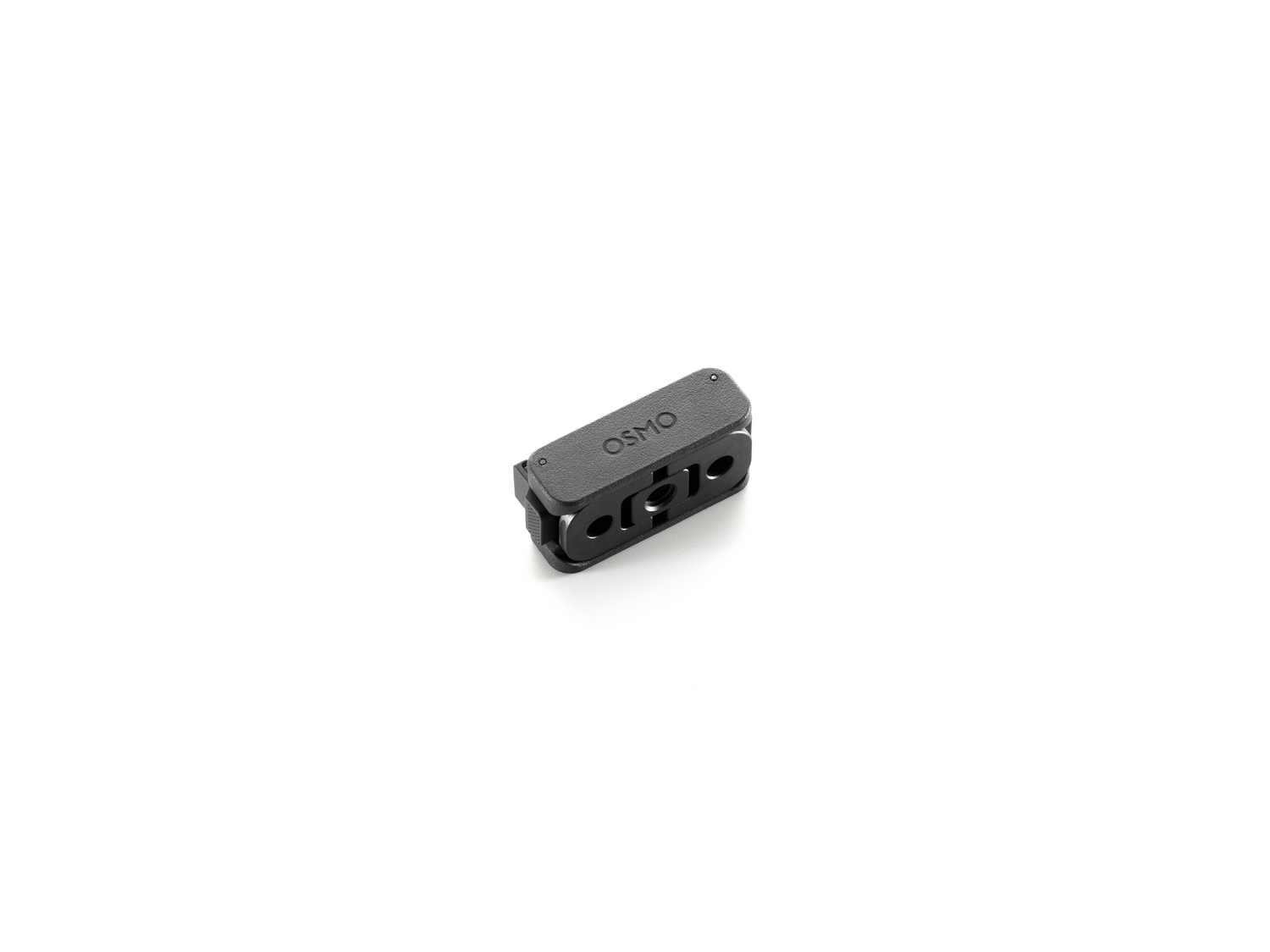 Un accesorio negro de Osmo sobre una superficie blanca. Tiene el nombre de la marca Osmo impreso.