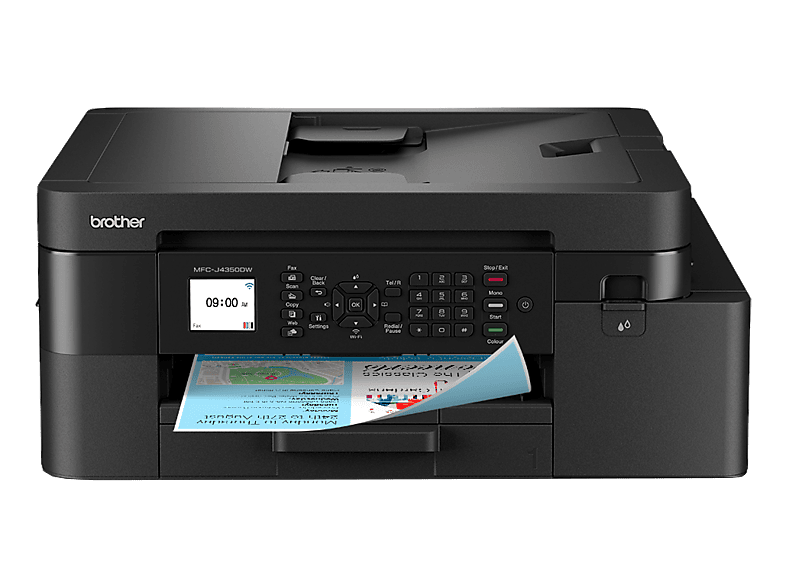 Impresora multifunción tinta - Brother MFC-J4350DW, Impresión doble cara, a Color, Wi-Fi 5 GHz o USB, 20 ppm, Negro