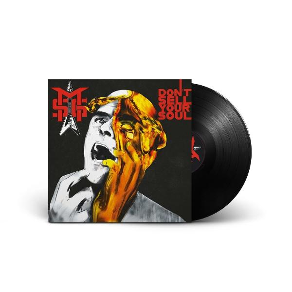 Album borítója, egy ember arca részben arannyal bevonva, a 'Don't Sell Your Soul' felirattal. Egy fekete bakelit lemez látható.