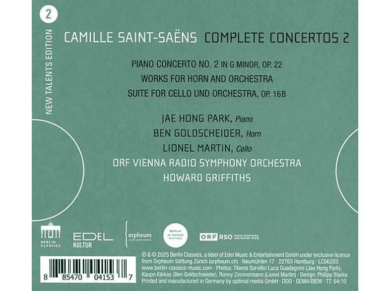 Thumbnail - VARIOUS - Saint-Saens: Complete Concertos 2 (CD)
