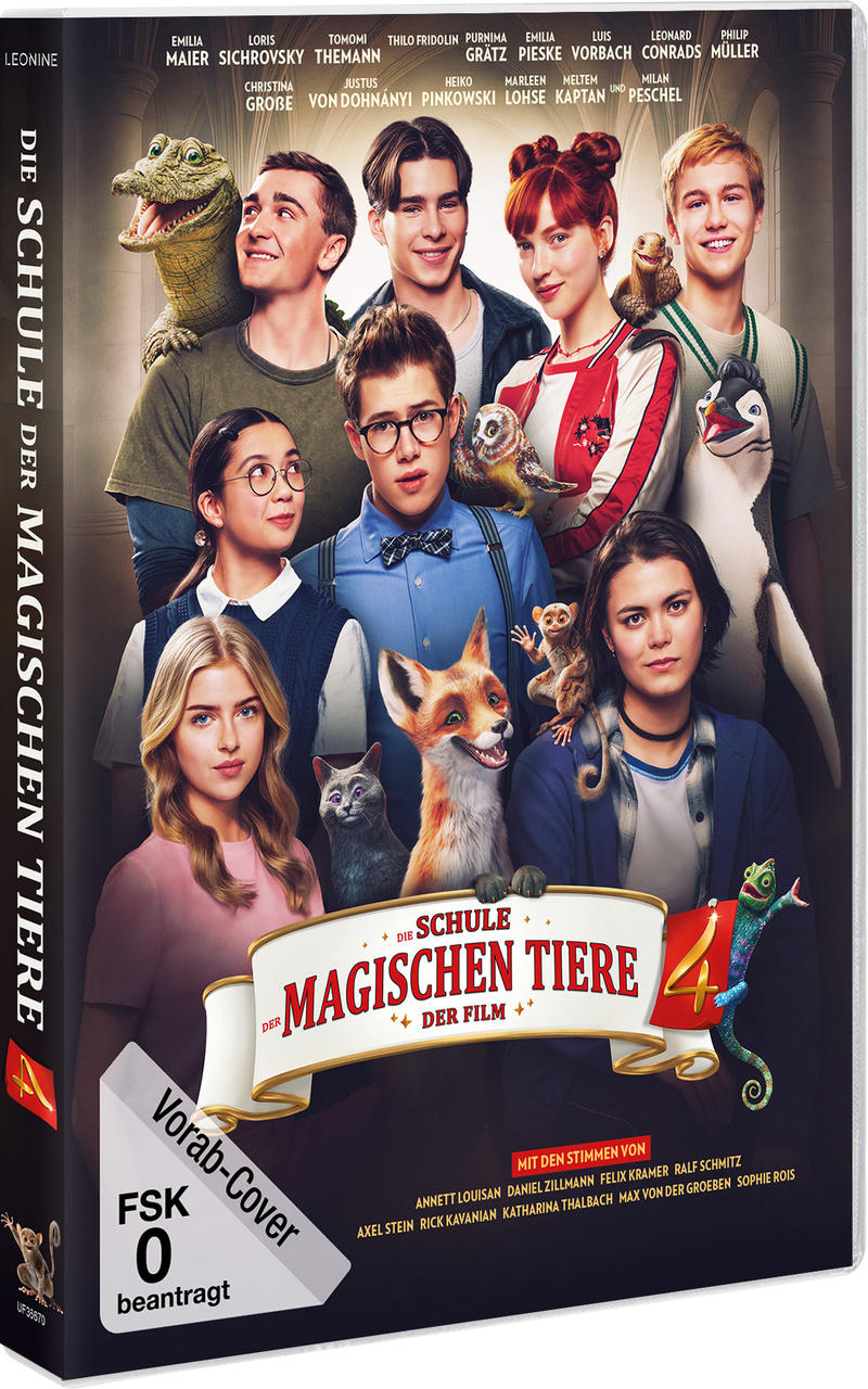 Filmplakat mit Kindern und Tieren wie Krokodil, Fuchs, Eule, Pinguin und Chamäleon.
