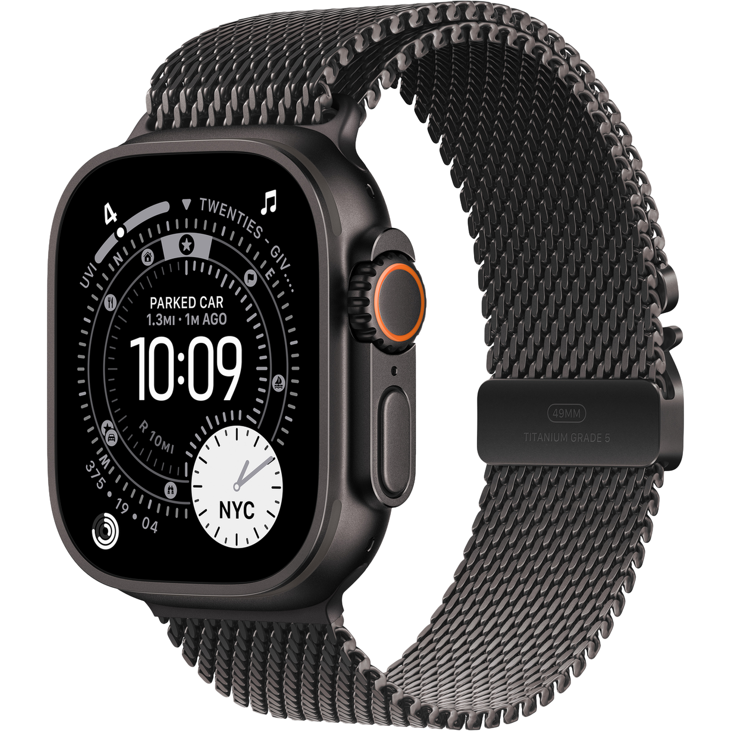 Apple Watch Ultra 3 gps + Cellular - 49mm black Titanium Case - Black Milanese Loop Large Smartwatch