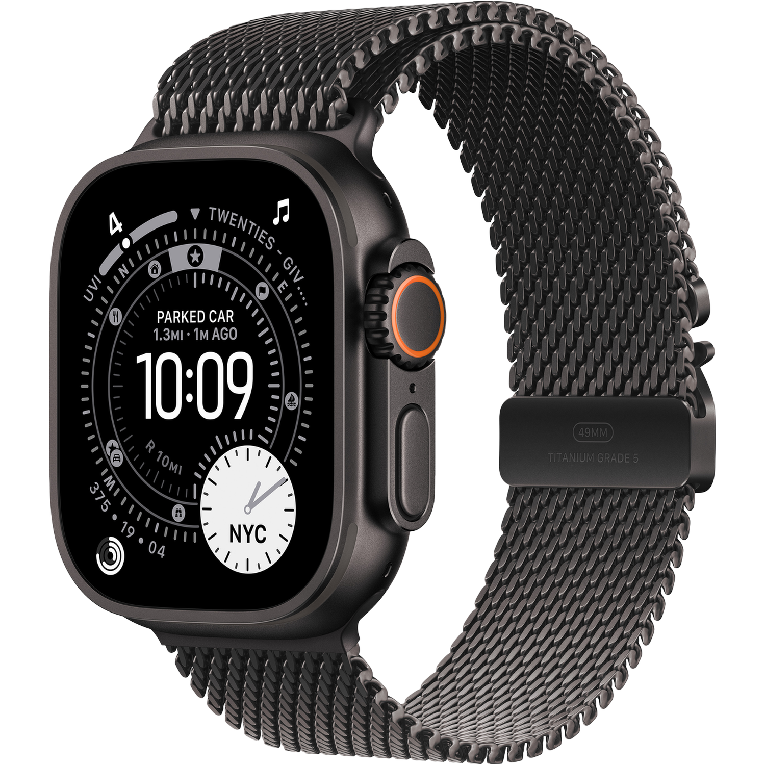 Apple Watch Ultra 3 gps + Cellular - 49mm black Titanium Case - Black Milanese Loop Medium Smartwatch