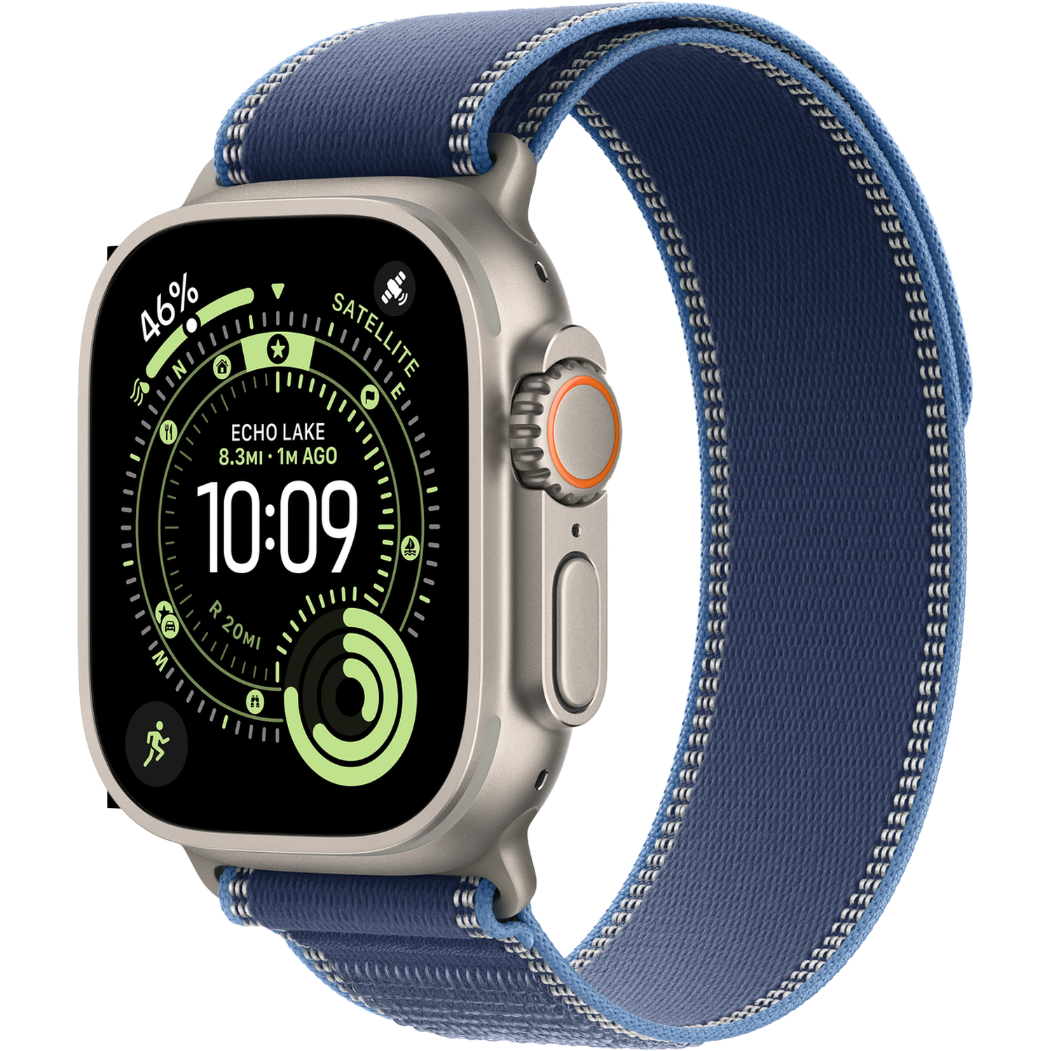 Apple Watch Ultra 3 gps + Cellular - 49mm natural Titanium Case - Blue/bright Blue Trail Loop S/m Smartwatch Natural