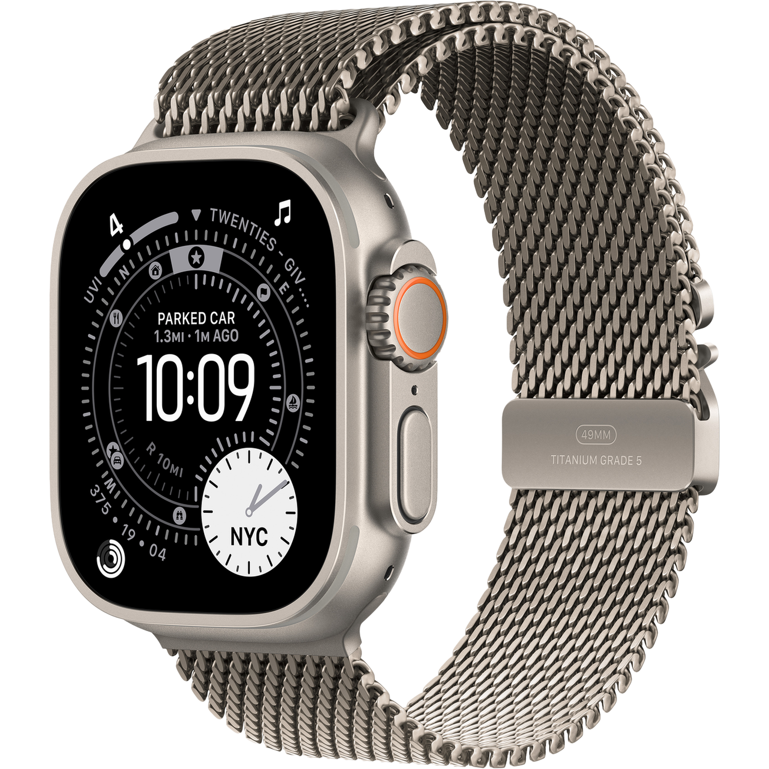 Apple Watch Ultra 3 gps + Cellular - 49mm natural Titanium Case - Natural Milanese Loop Medium Smartwatch