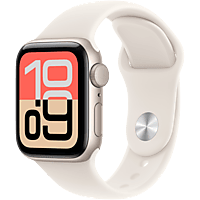 MediaMarkt APPLE Watch SE 3 GPS - 40mm Starlight Aluminium Case - Starlight Sport Band - S/M Smartwatch Starlight aanbieding