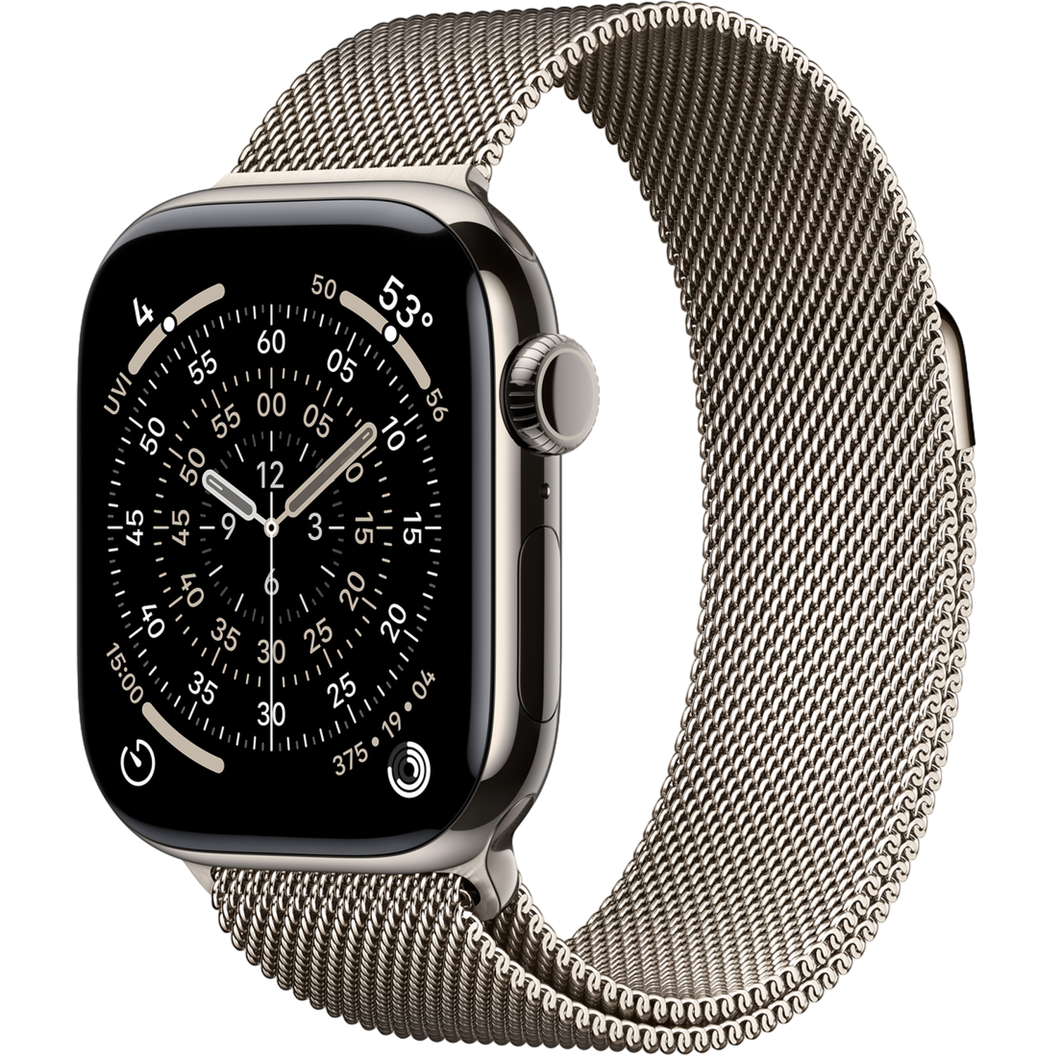 Apple Watch Series 11 gps + Cellular - 42mm titanium Case Milanese Loop Smartwatch Natural