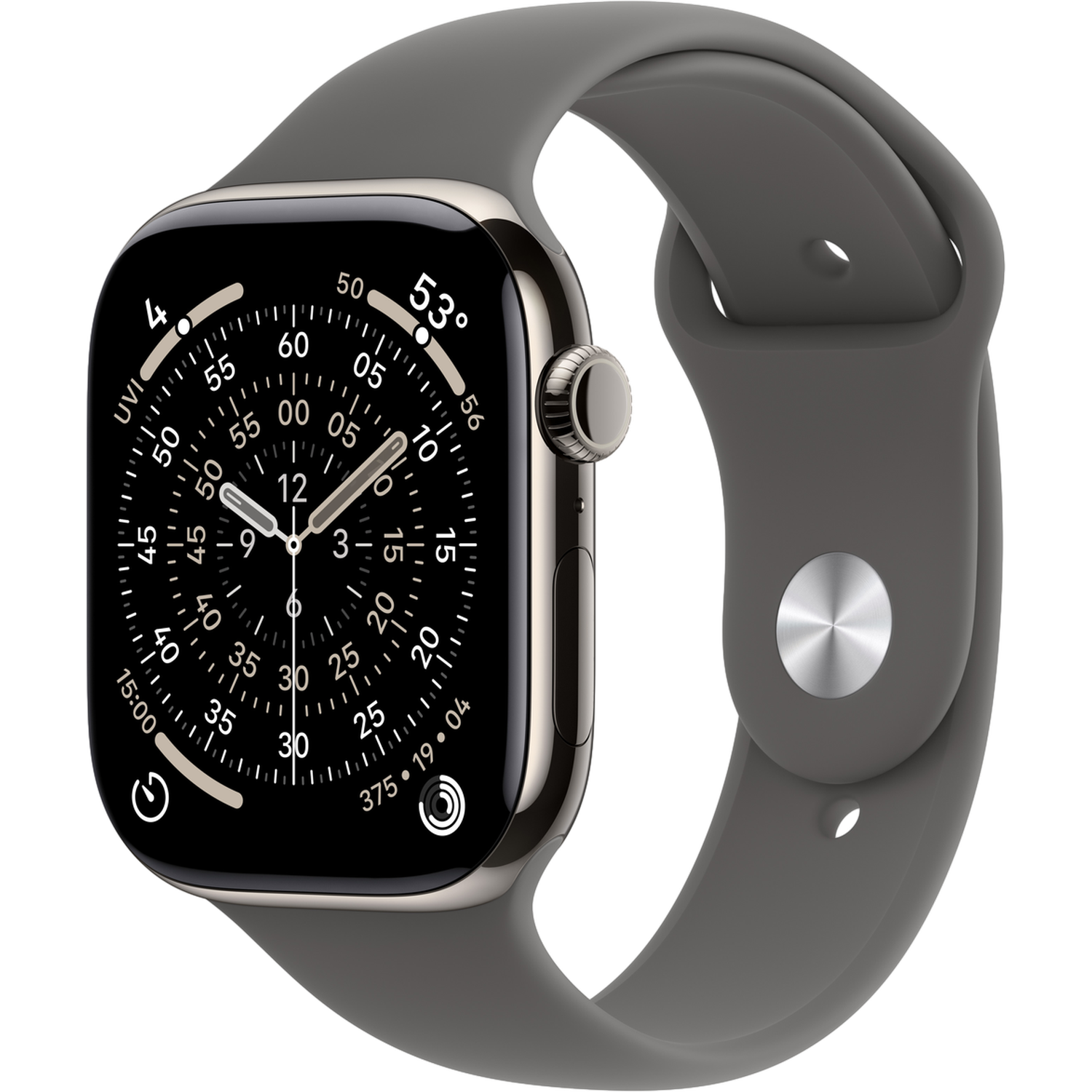 Apple Watch Series 11 gps + Cellular - 46mm titanium Case Stone Grey Sport Band M/l Smartwatch Natural