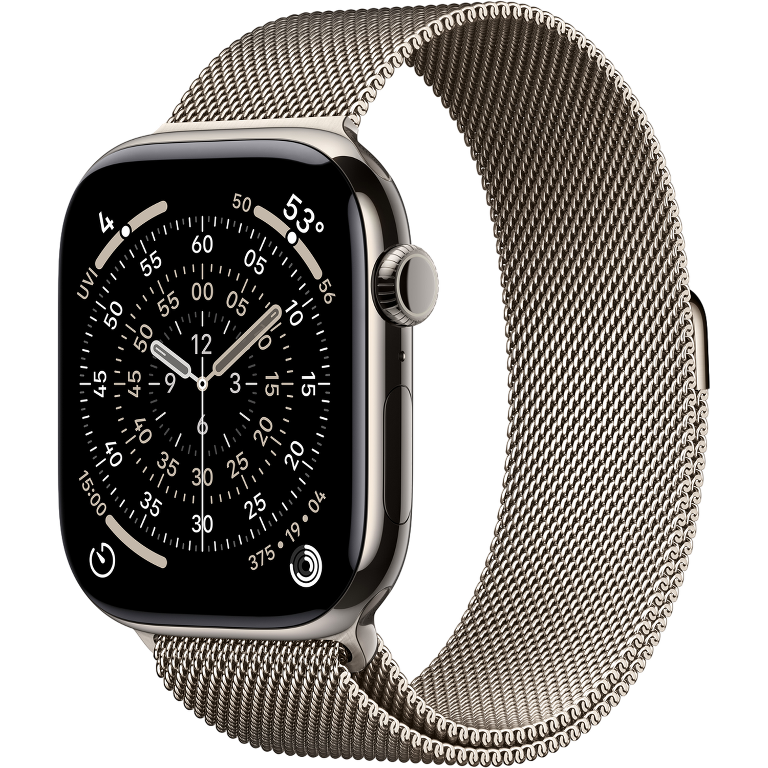 Apple Watch Series 11 gps + Cellular - 46mm titanium Case Milanese Loop S/m Smartwatch Natural