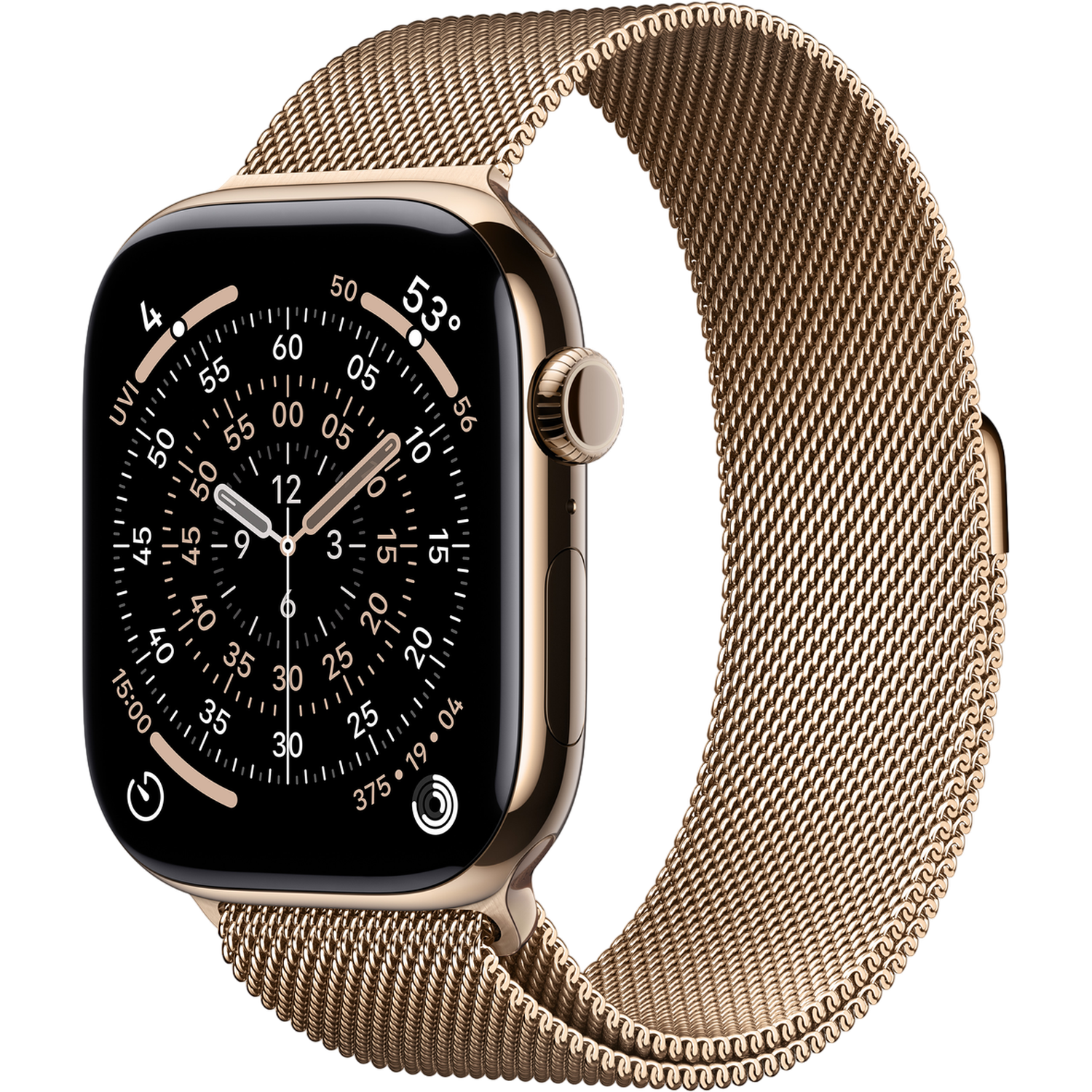 Apple Watch Series 11 gps + Cellular - 46mm titanium Case Milanese Loop S/m Smartwatch Gold