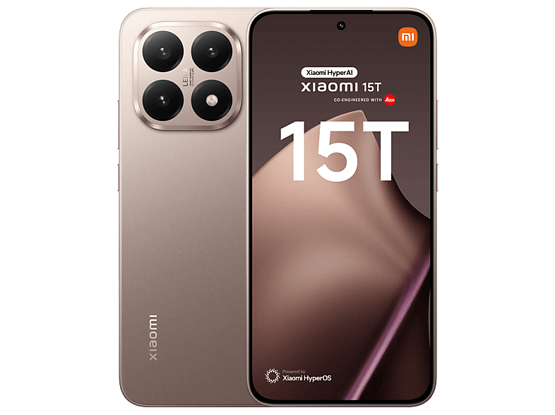 Xiaomi 15T, Rosa Oro, 256 GB, 12 GB RAM, 6.83 AMOLED WQHD+ Eye Care, MediaTek Dimensity 8400-Ultra, 5500 mAh