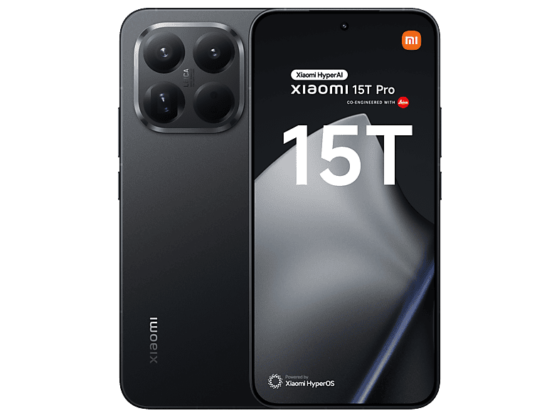 Xiaomi 15T Pro, Negro, 512 GB, 12 GB RAM, 6.83 AMOLED WQHD+ Eye Care, MediaTek Dimensity 9400+, 5500 mAh