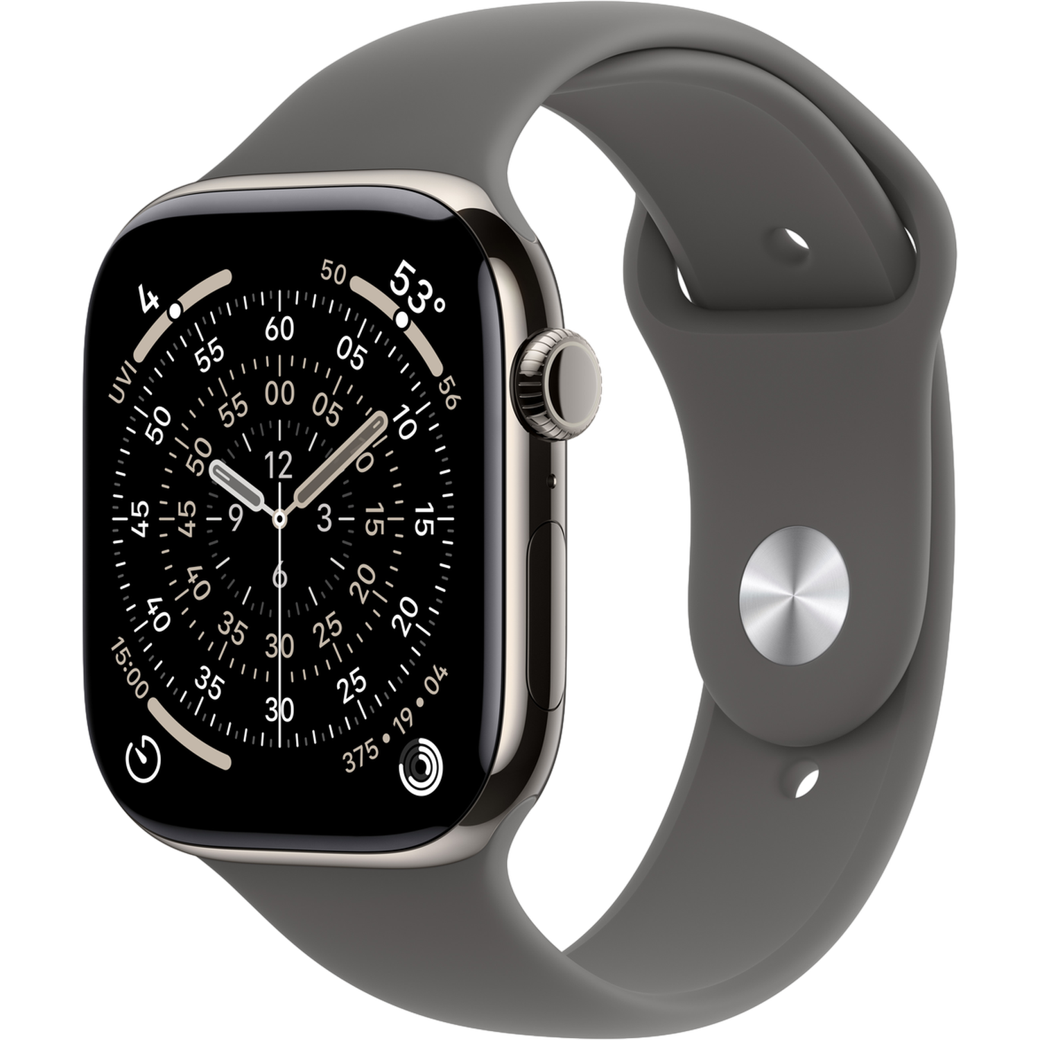 Apple Watch Series 11 gps + Cellular - 42mm titanium Case Stone Grey Sport Band S/m Smartwatch Natural
