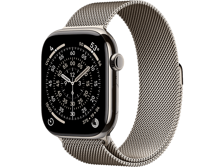 Apple Watch Series 11 GPS + Cellular, 46mm Titaniumkast met Milanese Loop