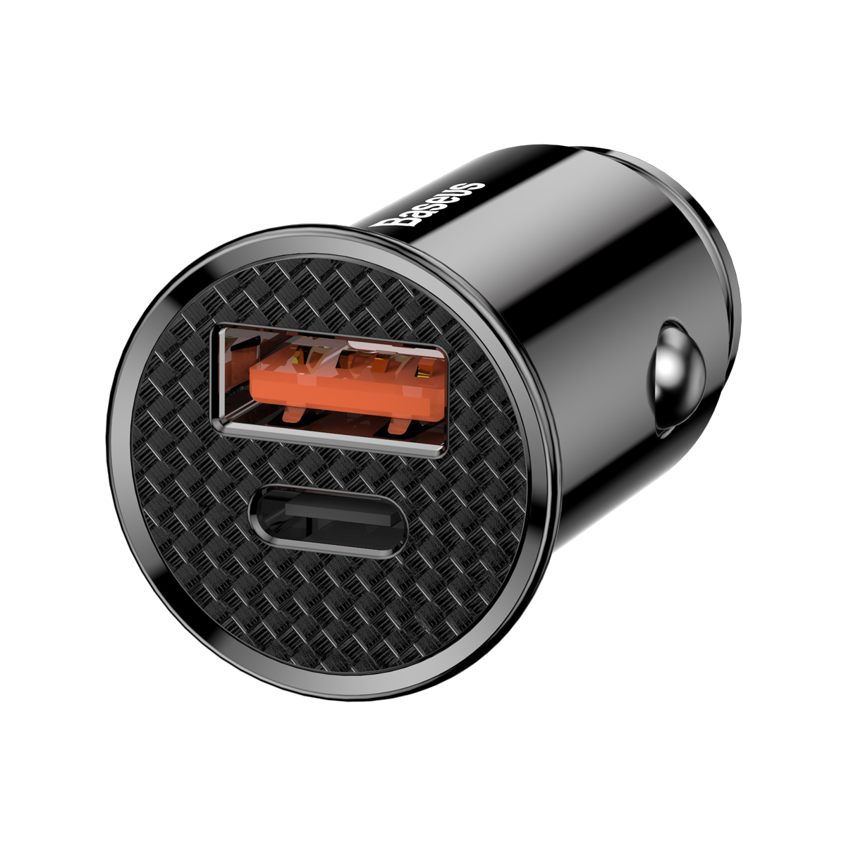 BASEUS Circular Plastic autós gyorstöltő, USB-A - Type-C,30W, fekete (CCALL-YS01)