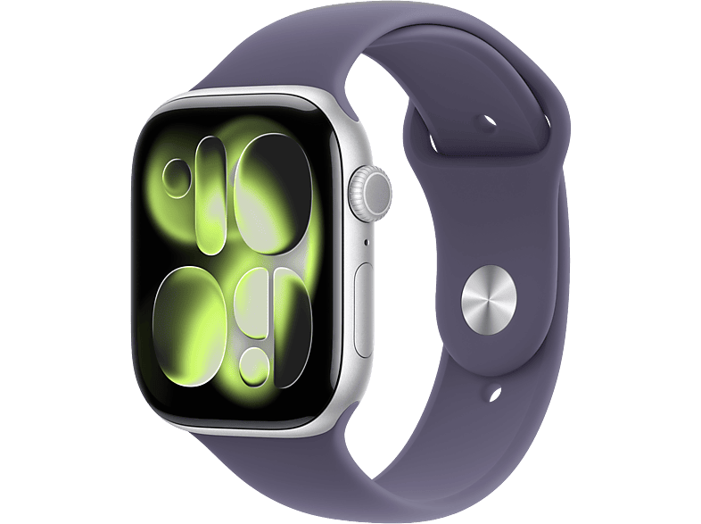 Apple Watch Series 11 GPS + Cellular 46mm Silver Aluminium Case with Purple Fog Sport Band