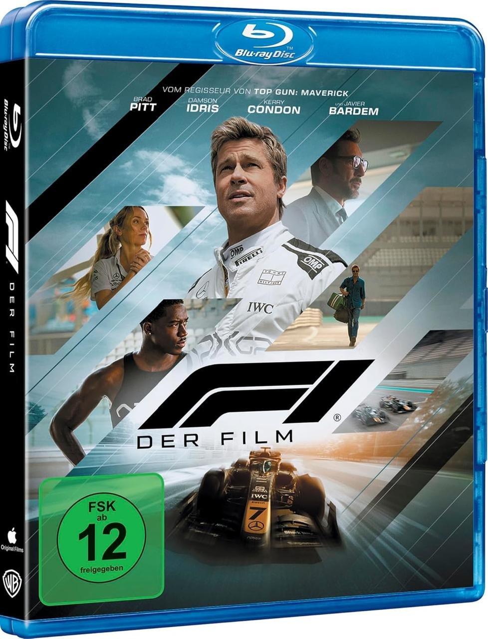 Blu-ray-Cover. Brad Pitt und andere. F1-Rennthema. Der Titel lautet 'Der Film'. Bewertung ist FSK ab 12.
