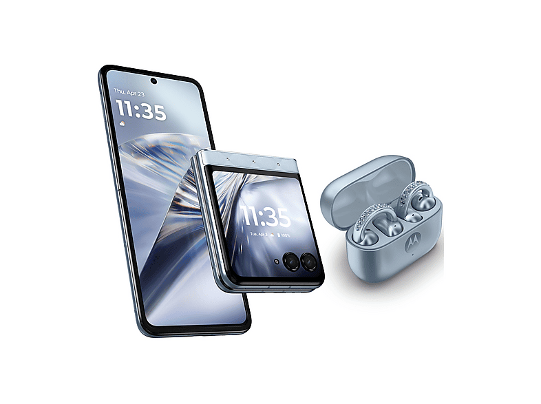 MOTOROLA razr 60 Ice Melt + moto buds loop con Crystals by Swarovski