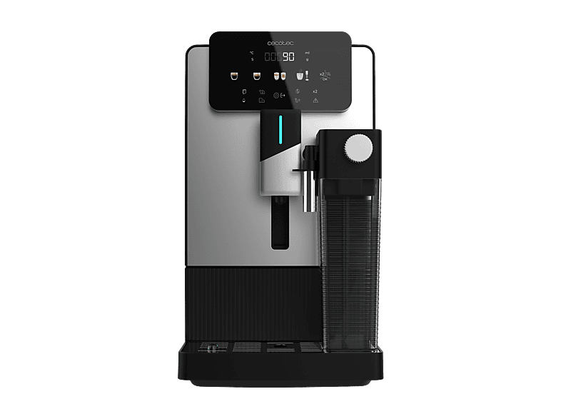 Cafetera superautomática - Cecotec Cremmaet Latte, 19 bar, 1300W, Depósito de leche 400ml, agua 1.1L, Display táctil, Molinillo, Negro