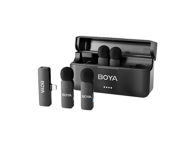 Boya BY-V4D 2.4GHz Vierkanaals draadloze microfoon met Lightning-aansluiting