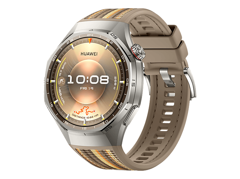 HUAWEI WATCH GT 6 Pro (46 mm) Smartwatch Titanlegierung Nylon, 140-210 mm, Titan/Braun
