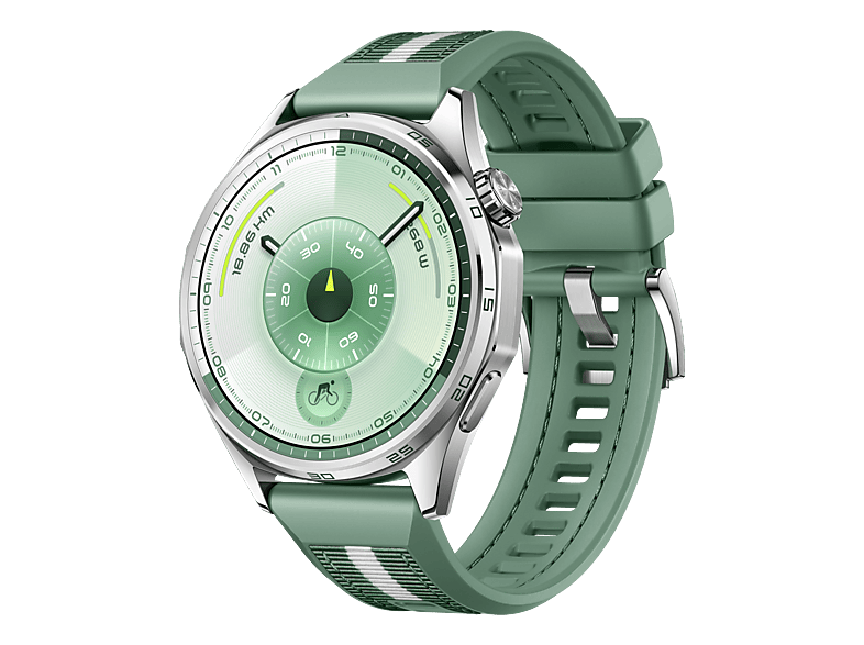 HUAWEI WATCH GT 6 (46 mm) Smartwatch Vorderes Gehäuse: Edelstahl, Hintere Abdeckung: Kunststoff Nylon, 140-210 mm, Edelstahl/Grün