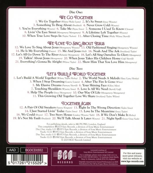 Albumcover mit Titellisten und Credits. Lila Hintergrund mit Text und BGO Records Logo.