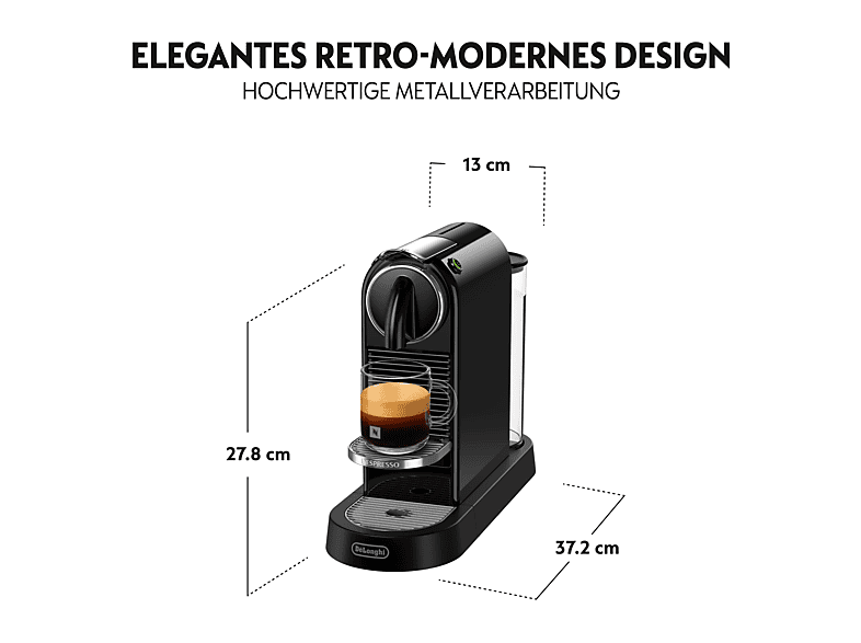 De'Longhi EN167B CitiZ Nespresso-Maschine Schwarz — Foto 3 von 5