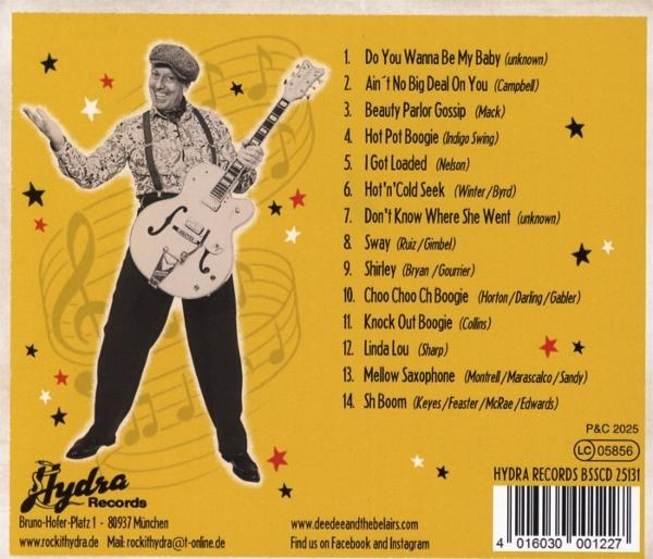 CD-Cover: Mann mit Gitarre. Gelber Hintergrund, Noten, Sterne. Text listet Songs und Informationen zum Plattenlabel.