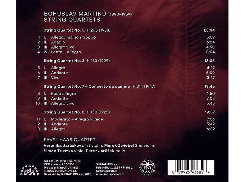 Thumbnail - Pavel Quartet Haas - String Quartets 2-3-5-7 (CD)