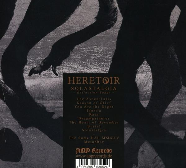Albumcover mit dunklen Ästen, die einen strukturierten Hintergrund überlagern. Text enthält Bandnamen, Albumtitel und Titelliste.