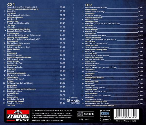 CD-Cover mit Titellisten, Albumtitel, Künstler und Urheberrechtsinformationen.