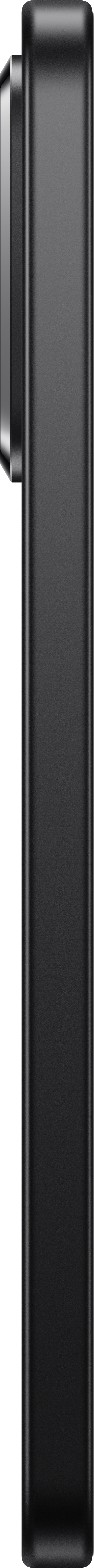 Ein schwarzes, rechteckiges Gerät, möglicherweise ein Telefon oder Zubehör, wird von der Seite gezeigt. Es hat eine Linse und eine abgerundete Kante.