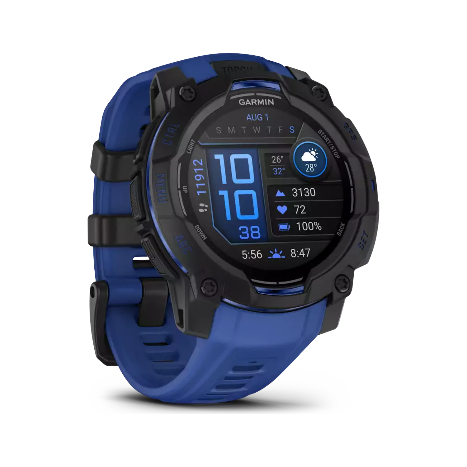 Garmin Instinct 3 45mm Amoled Zwart/blauw Smartwatch Blauw