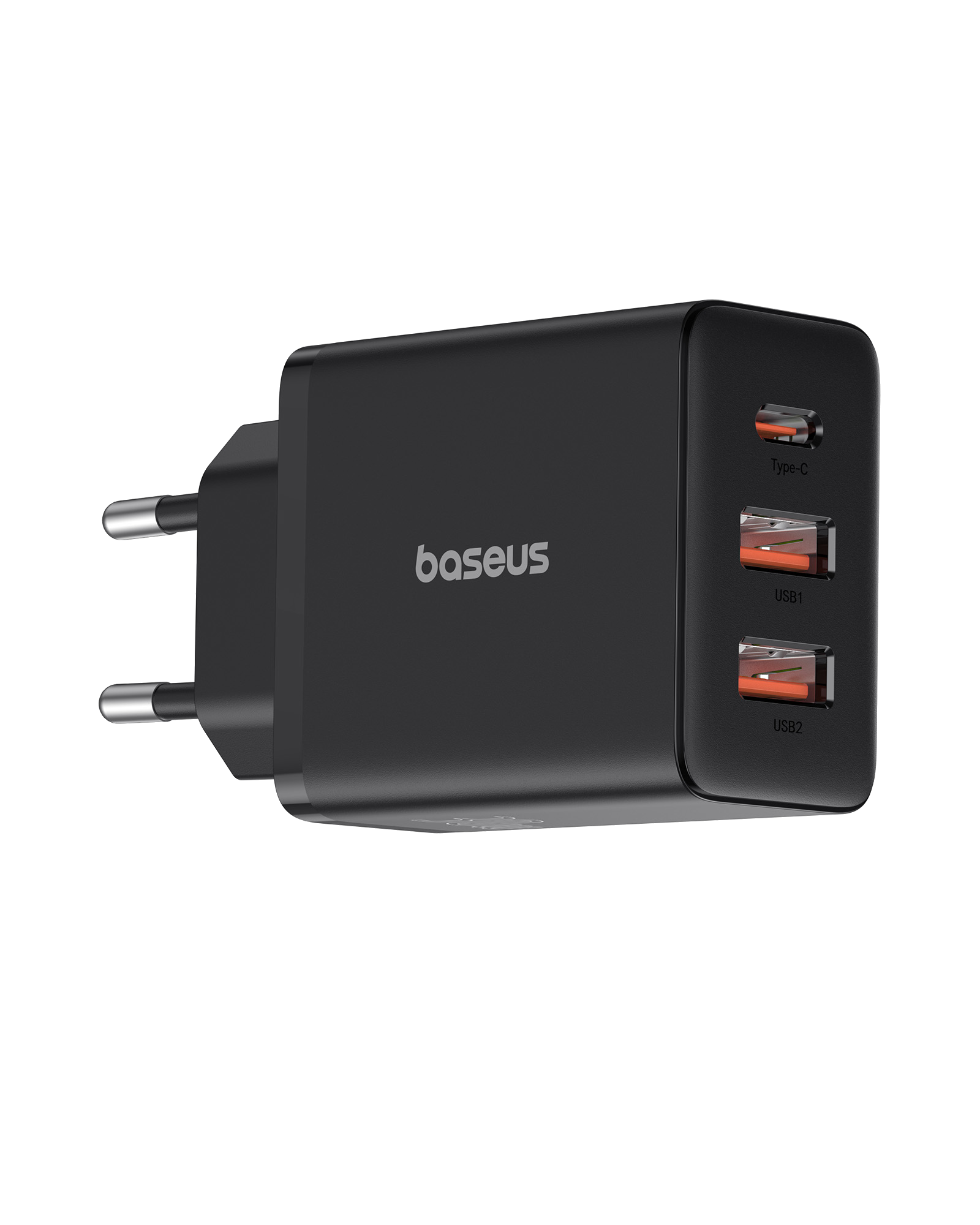 BASEUS Cube hálózati gyorstöltő, Type-C, 2xUSB-A, 30W, fekete (P10111402113-00)