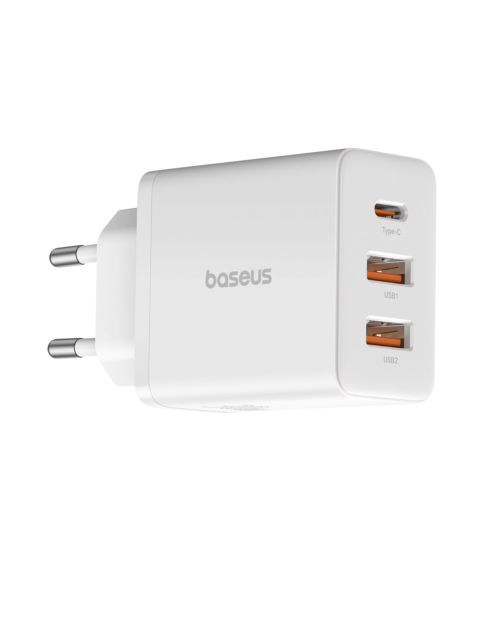 BASEUS Cube hálózati gyorstöltő, Type-C, 2xUSB-A, 30W, fehér (P10111402213-00)