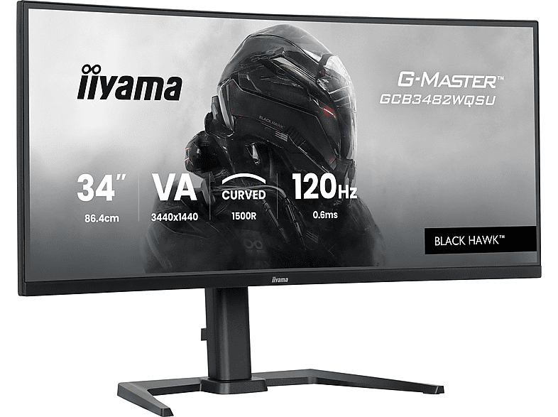 Monitor IIYAMA G-Master Black Hawk GCB3482WQSU-B1 34 UWQHD VA 0.6ms 120Hz Czarny