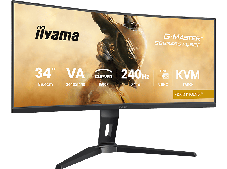 Monitor IIYAMA G-Master Gold Phoenix GCB3486WQSCP-B1 34 UWQHD VA 0.4ms 240Hz Czarny